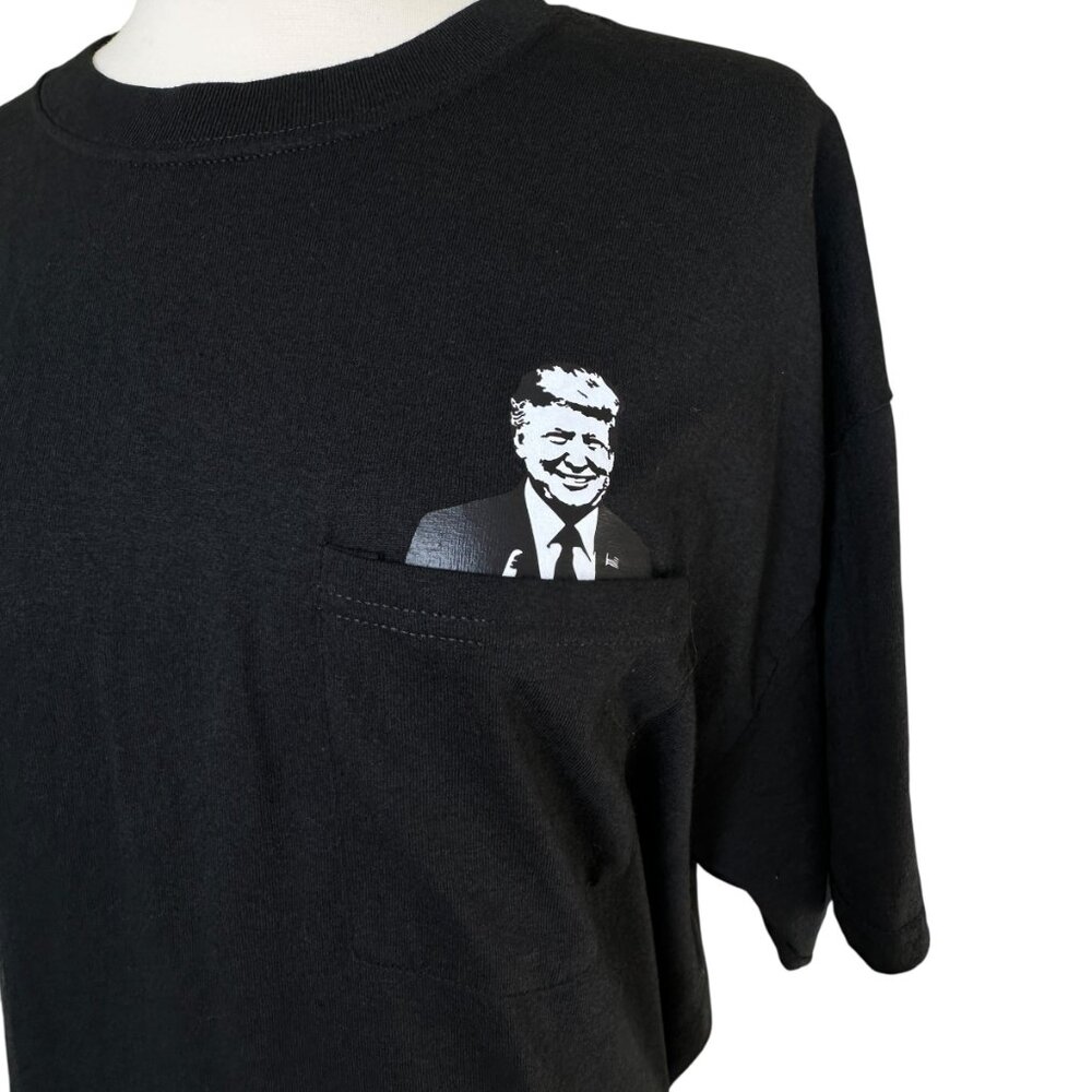 Trump 2025 Shirt Trump in Your Pocket‎ Black XL Short Sleeve Trump Middle Finger